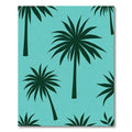 Teal Dark Green Palm Silhouette Rug