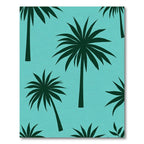 Teal Dark Green Palm Silhouette Rug