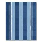 Deep Blue Multi-Stripe Hand-Drawn Rug