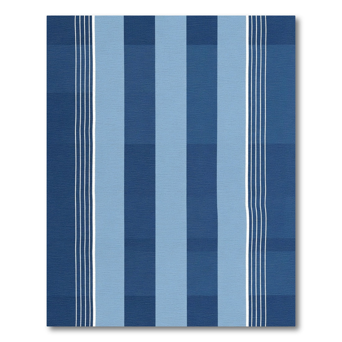 Deep Blue Multi-Stripe Hand-Drawn Rug