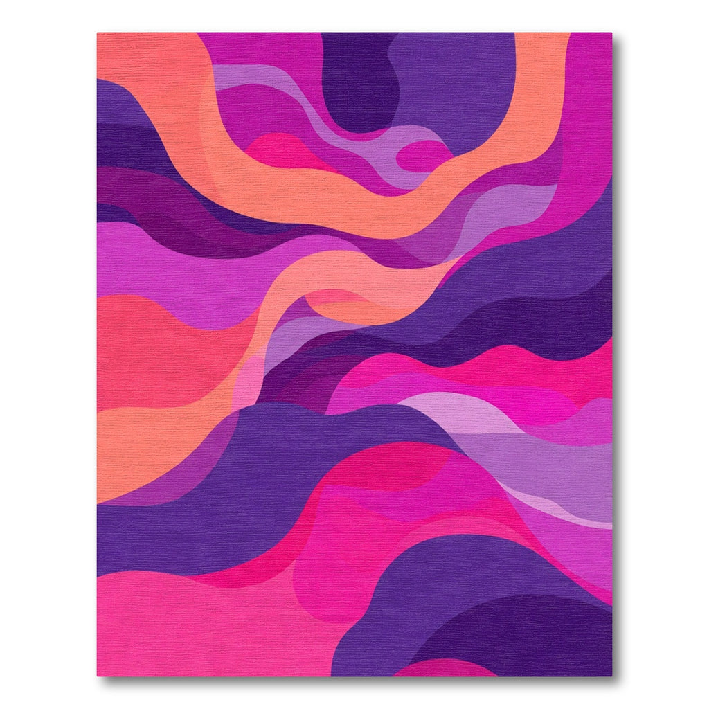 Vibrant Magenta Purple Abstract Swirl Rug