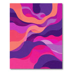 Vibrant Magenta Purple Abstract Swirl Rug