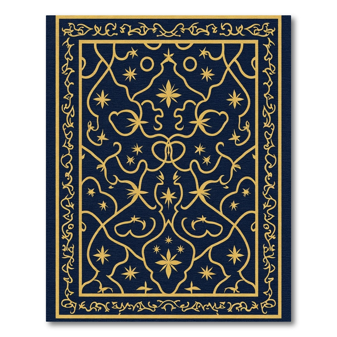 Ornate Golden Starry Night Rug