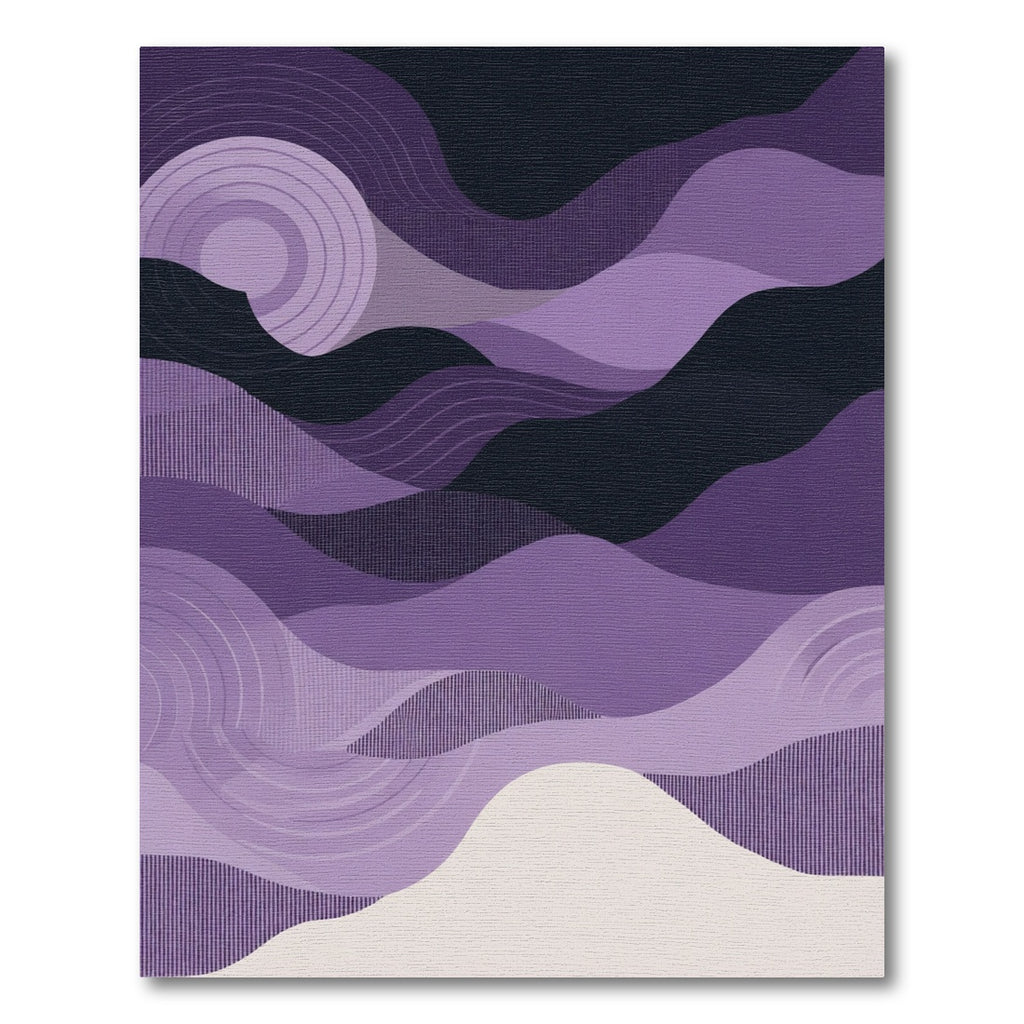 Purple Wave Landscape Abstract Rug