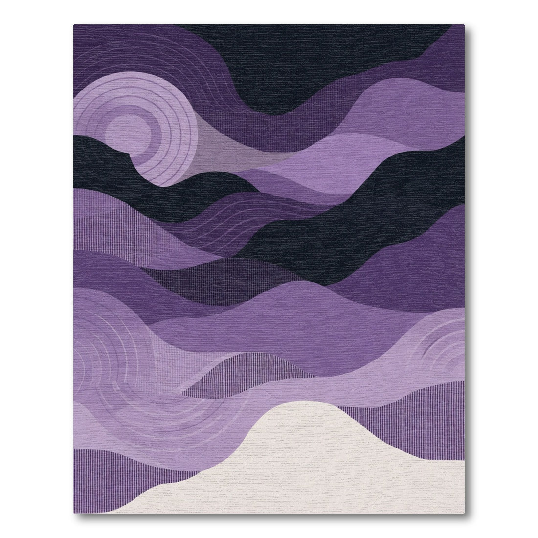 Purple Wave Landscape Abstract Rug