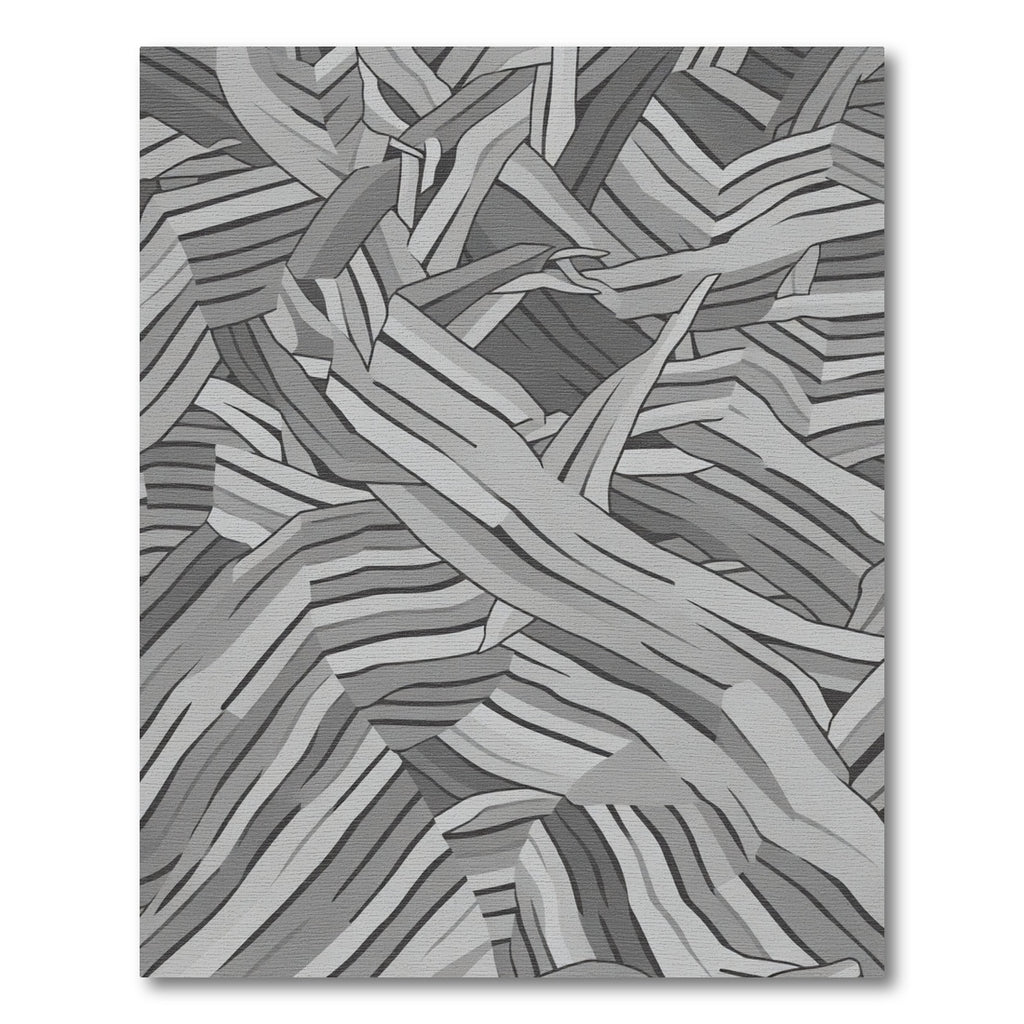 Monochrome Abstract Wood Grain Rug