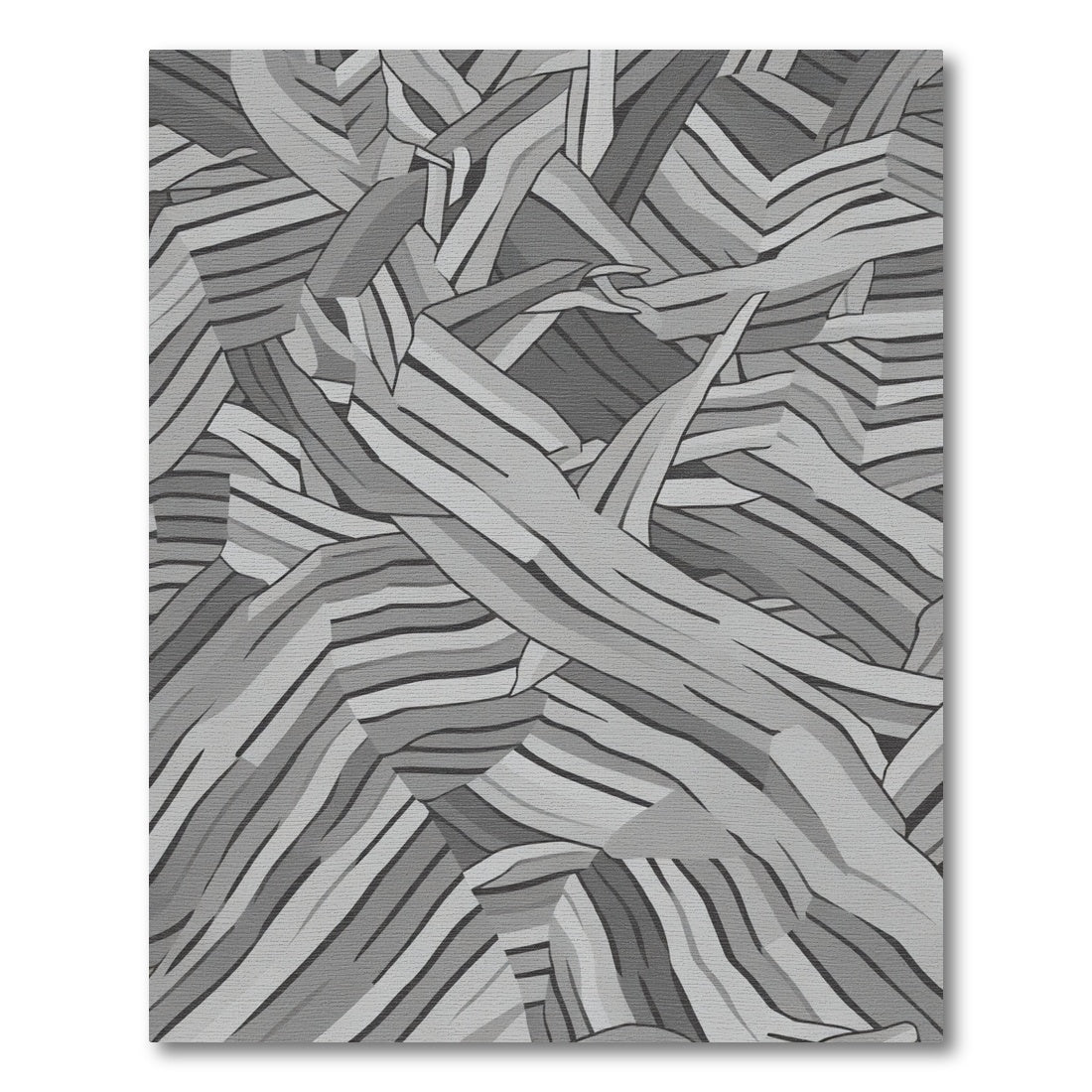 Monochrome Abstract Wood Grain Rug