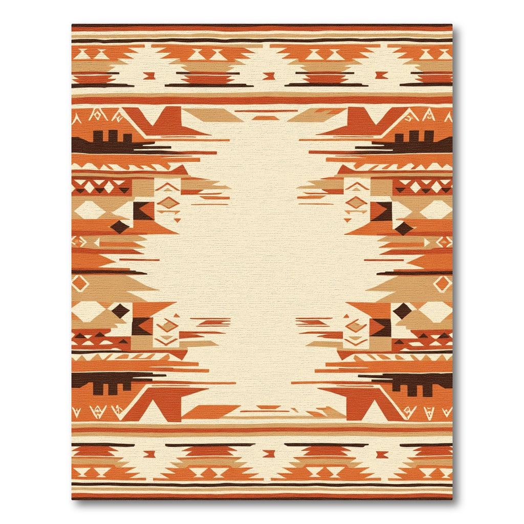 Terracotta Geometric Tribal Stripes Rug