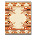 Terracotta Geometric Tribal Stripes Rug