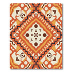 Geometric Amber Tribal Diamond Rug