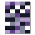 Modern Geometric Blocks Lavender Black Rug
