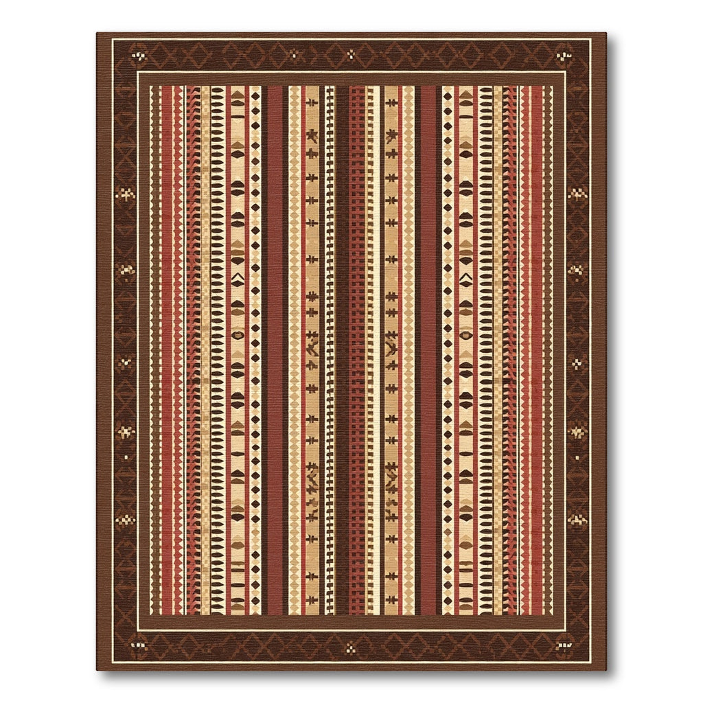 Rustic Earth Tones Tribal Stripe Rug