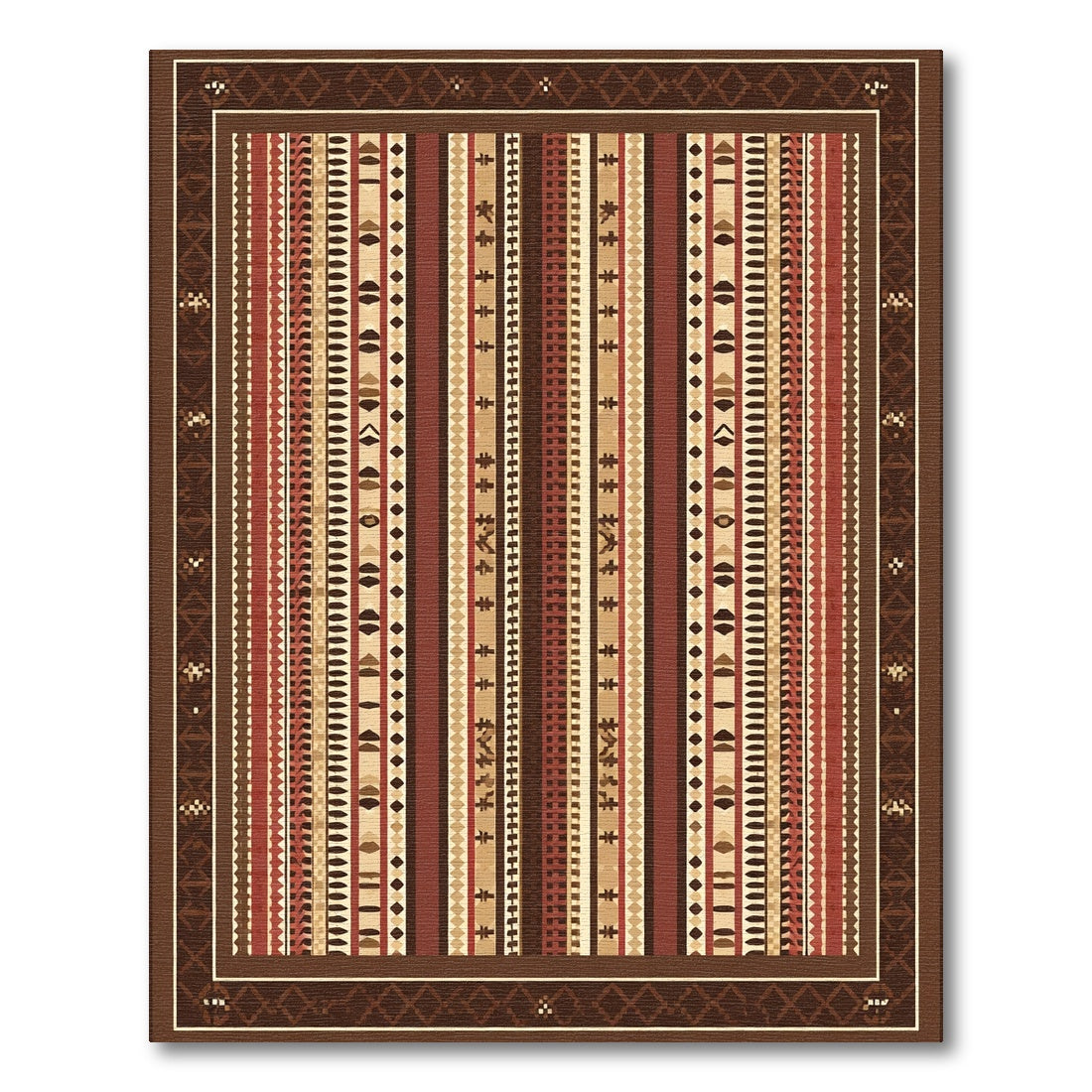 Rustic Earth Tones Tribal Stripe Rug