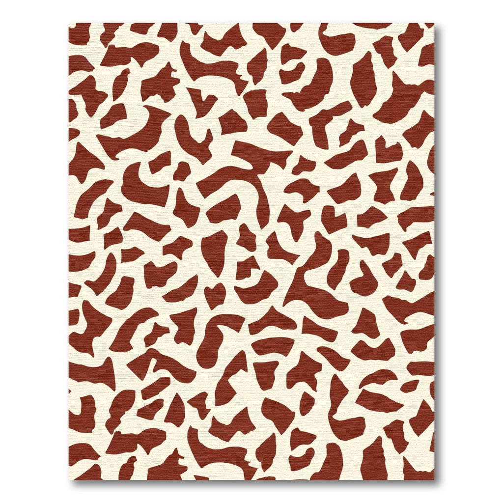 Cream Brown Animal Print Scatter Rug