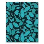 Teal Leafy Vine Silhouette Rug