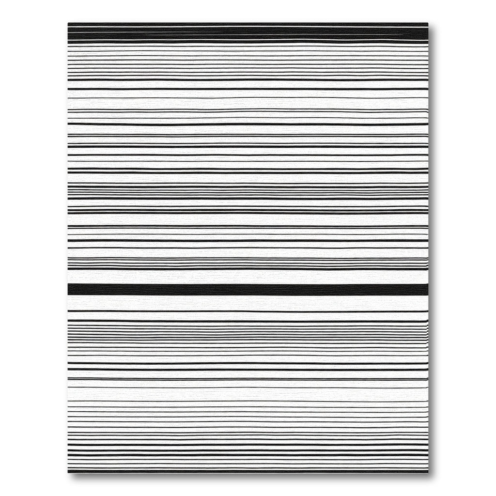 Black White Contemporary Line Rug