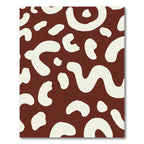 Rich Brown Abstract Organic Shapes Rug
