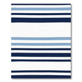 Navy Blue White Sky Blue Stripes Rug