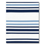 Navy Blue White Sky Blue Stripes Rug