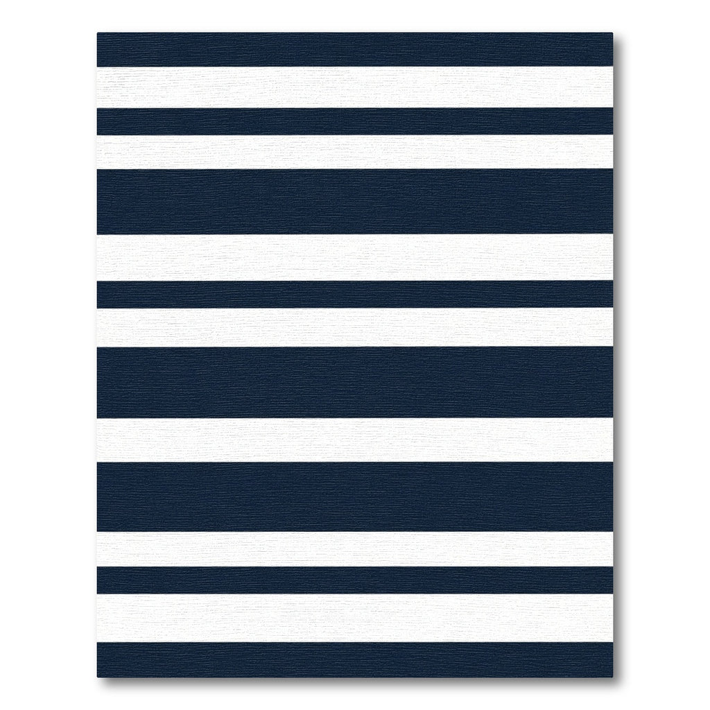 Classic Navy White Stripe Repeat Rug