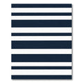 Classic Navy White Stripe Repeat Rug