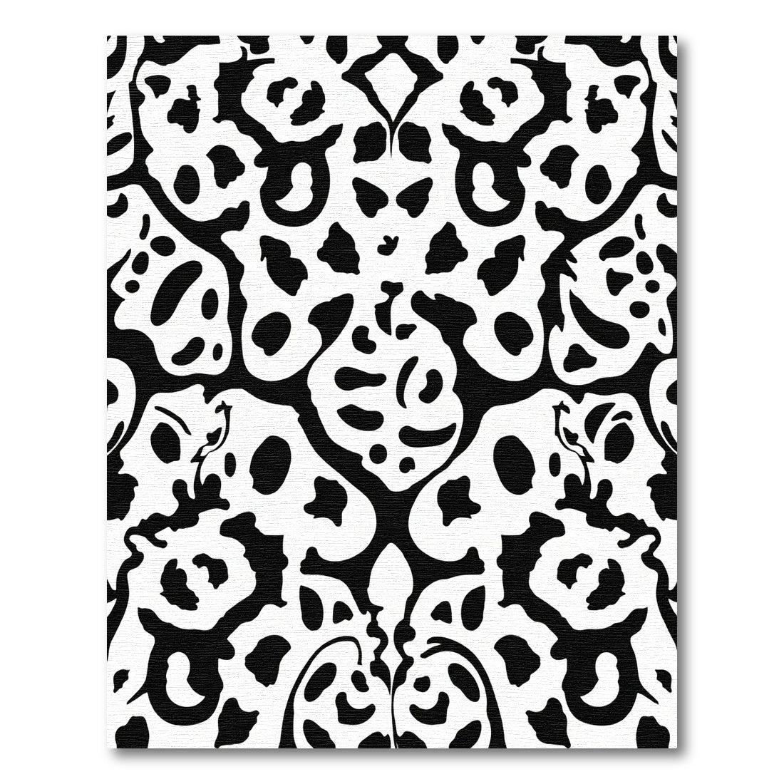Bold Black White Organic Patchwork Rug