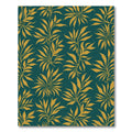 Golden Leafy Branches Teal Rug