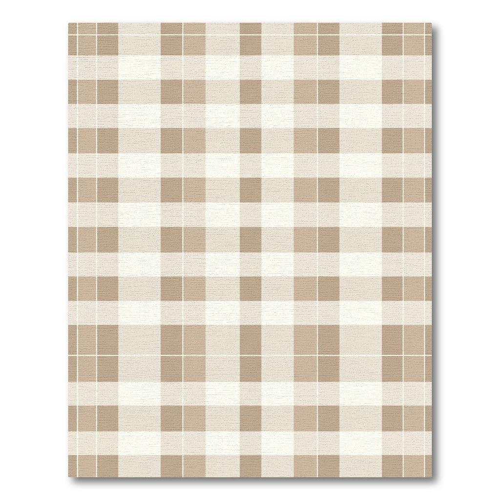 Neutral Beige Plaid Squares Rug
