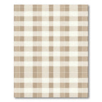 Neutral Beige Plaid Squares Rug