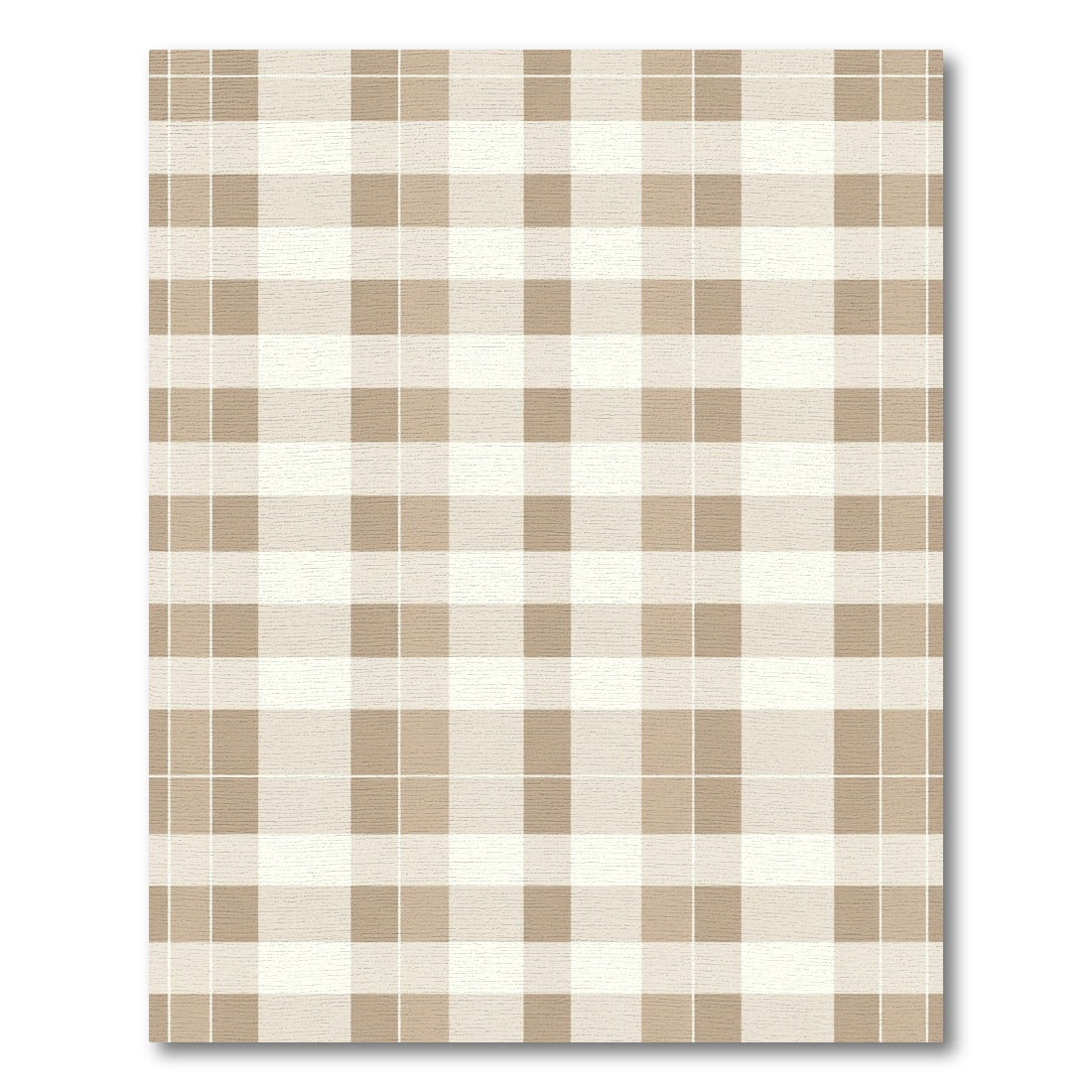 Neutral Beige Plaid Squares Rug