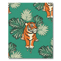 Whimsical Orange Tiger Jungle Foliage Rug