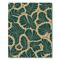 Lush Teal Fan Leaf Arrangement Rug