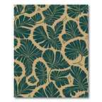 Lush Teal Fan Leaf Arrangement Rug