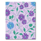 Lavender Purple Blue Floral Whimsy Rug