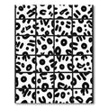 Abstract Black White Organic Shapes Rug