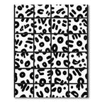 Abstract Black White Organic Shapes Rug