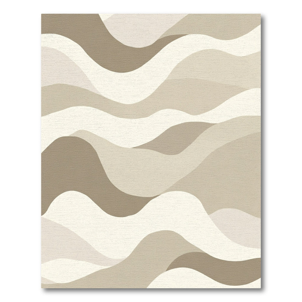 Neutral Earthy Tone Abstract Waves Rug