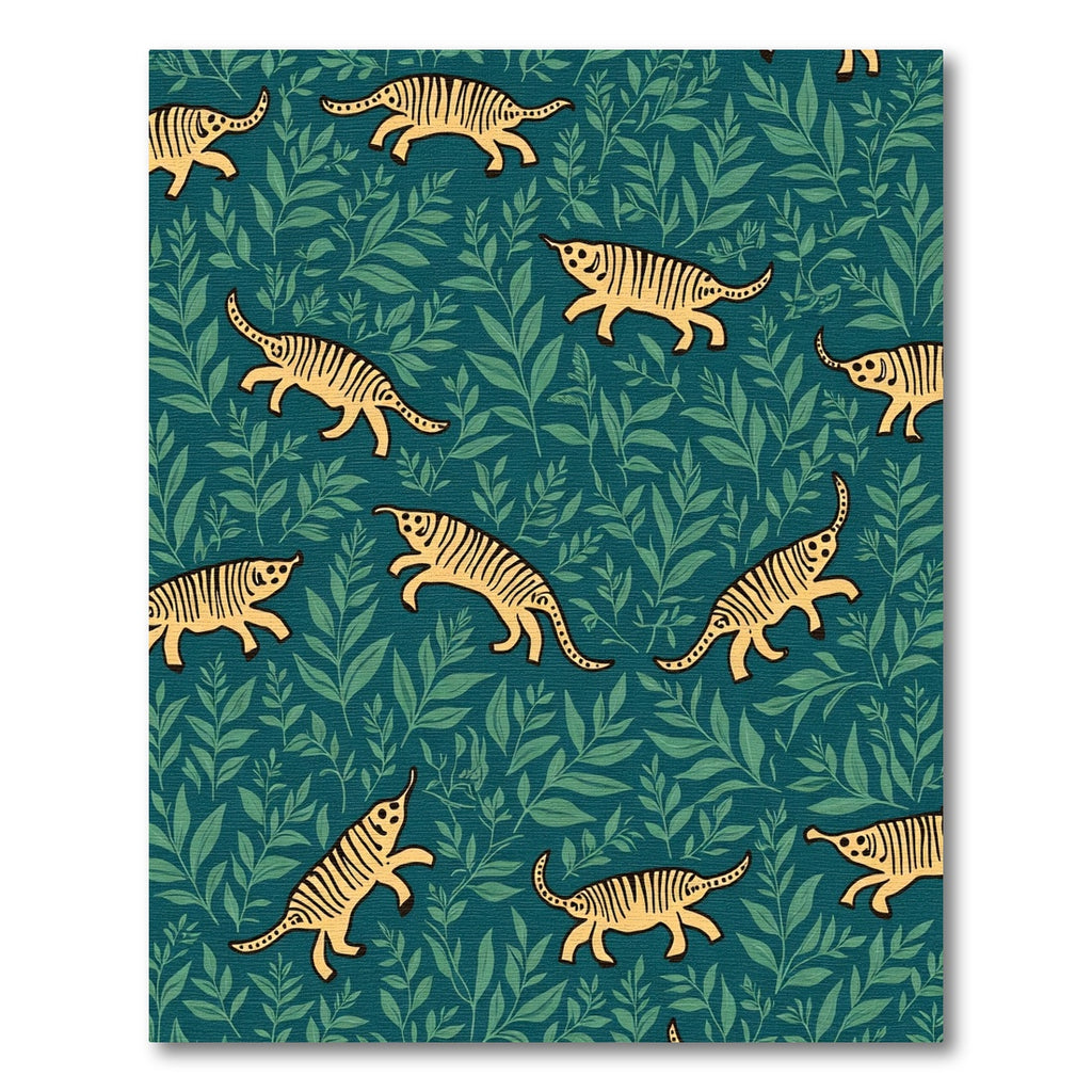 Yellow Tiger Jungle Foliage Rug