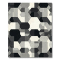 Monochromatic Geometric Honeycomb Tesselation Rug