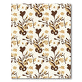 Brown Tan Heart Floral Scroll Rug