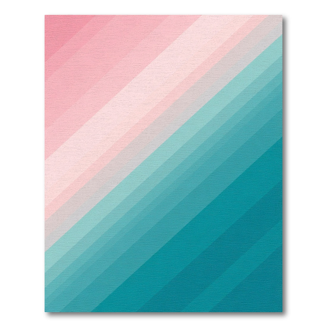 Pink Teal Gradient Diagonal Stripes Rug