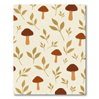 Earthy Mushroom and Leaf Scatter Rug