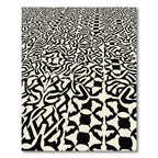 Black Cream Optical Illusion Maze Rug
