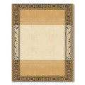 Sepia Geometric Border Stripes Rug