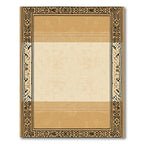 Sepia Geometric Border Stripes Rug