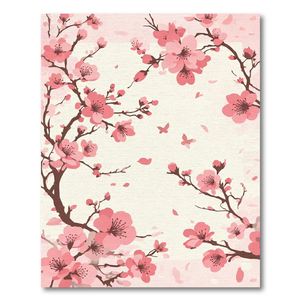 Pink Cherry Blossom Butterflies Branch Rug
