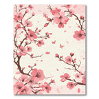 Pink Cherry Blossom Butterflies Branch Rug