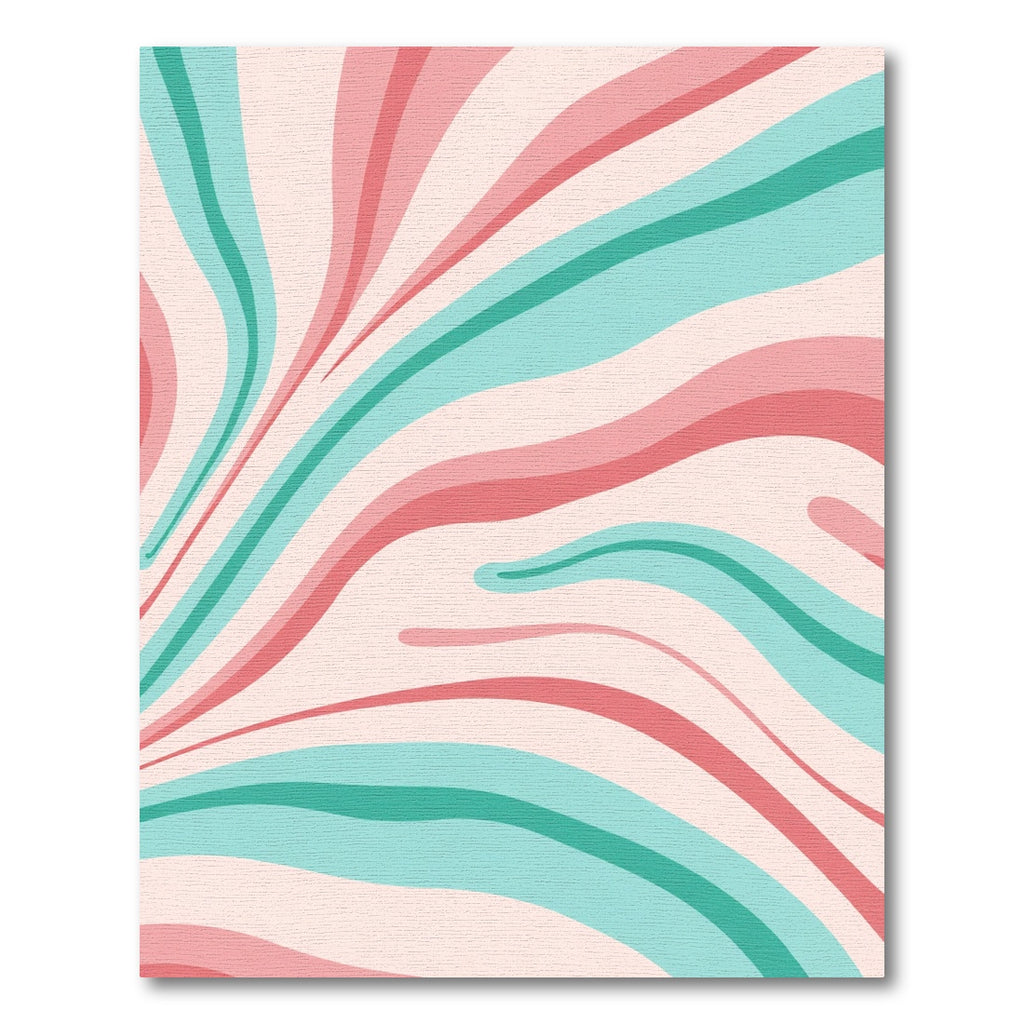Retro Coral Teal Swirl Rug