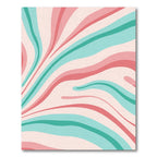 Retro Coral Teal Swirl Rug
