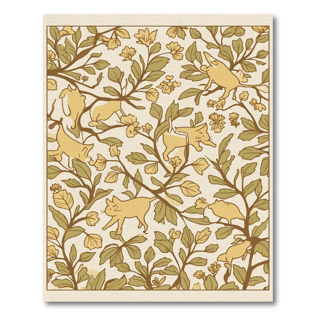 Golden Cats Amongst Foliage Rug